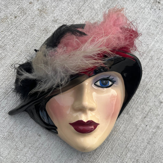 1980s Ceramic deco mask.
