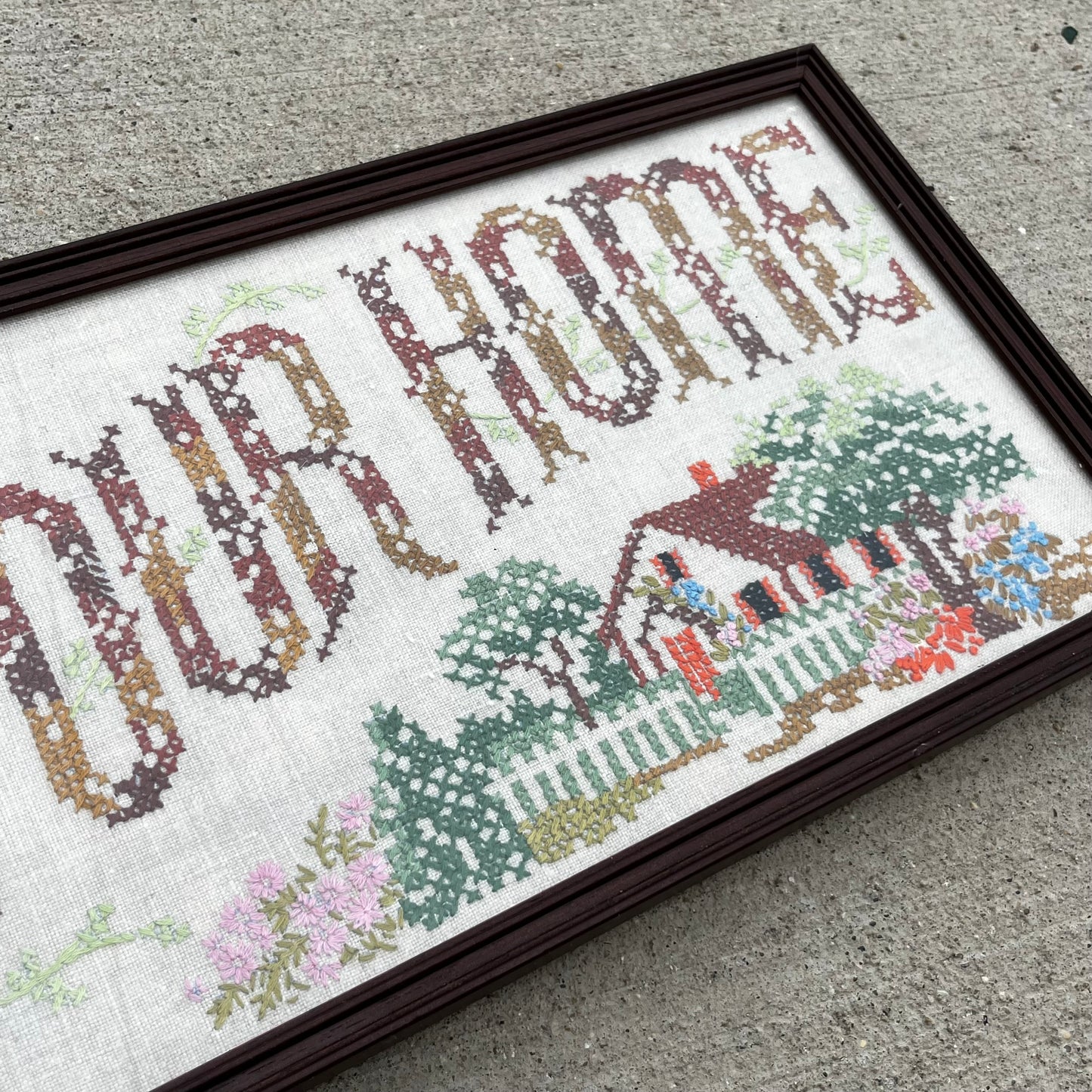 Vintage “God Bless our home” needlepoint.