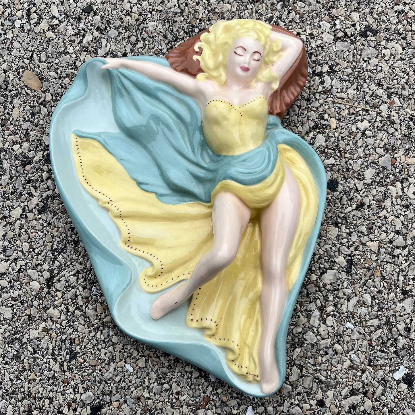 1970s Ceramic lady dish.