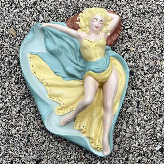 1970s Ceramic lady dish.