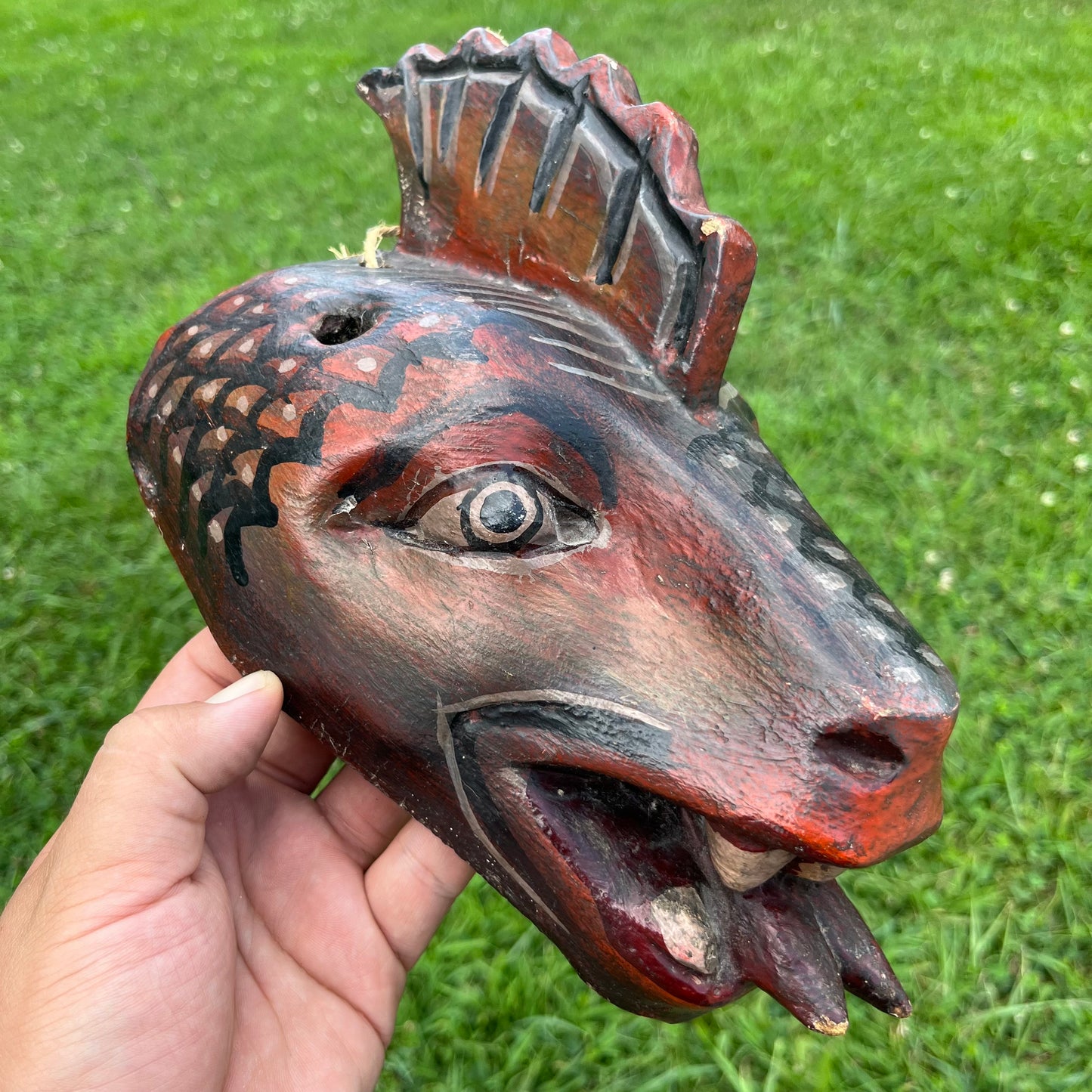 Vintage hand crafted dragon mask.