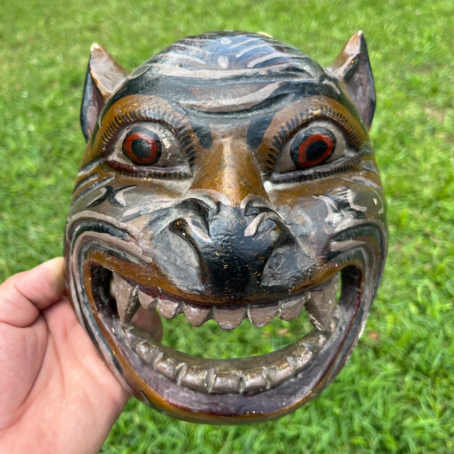 Vintage hand crafted jaguar mask.