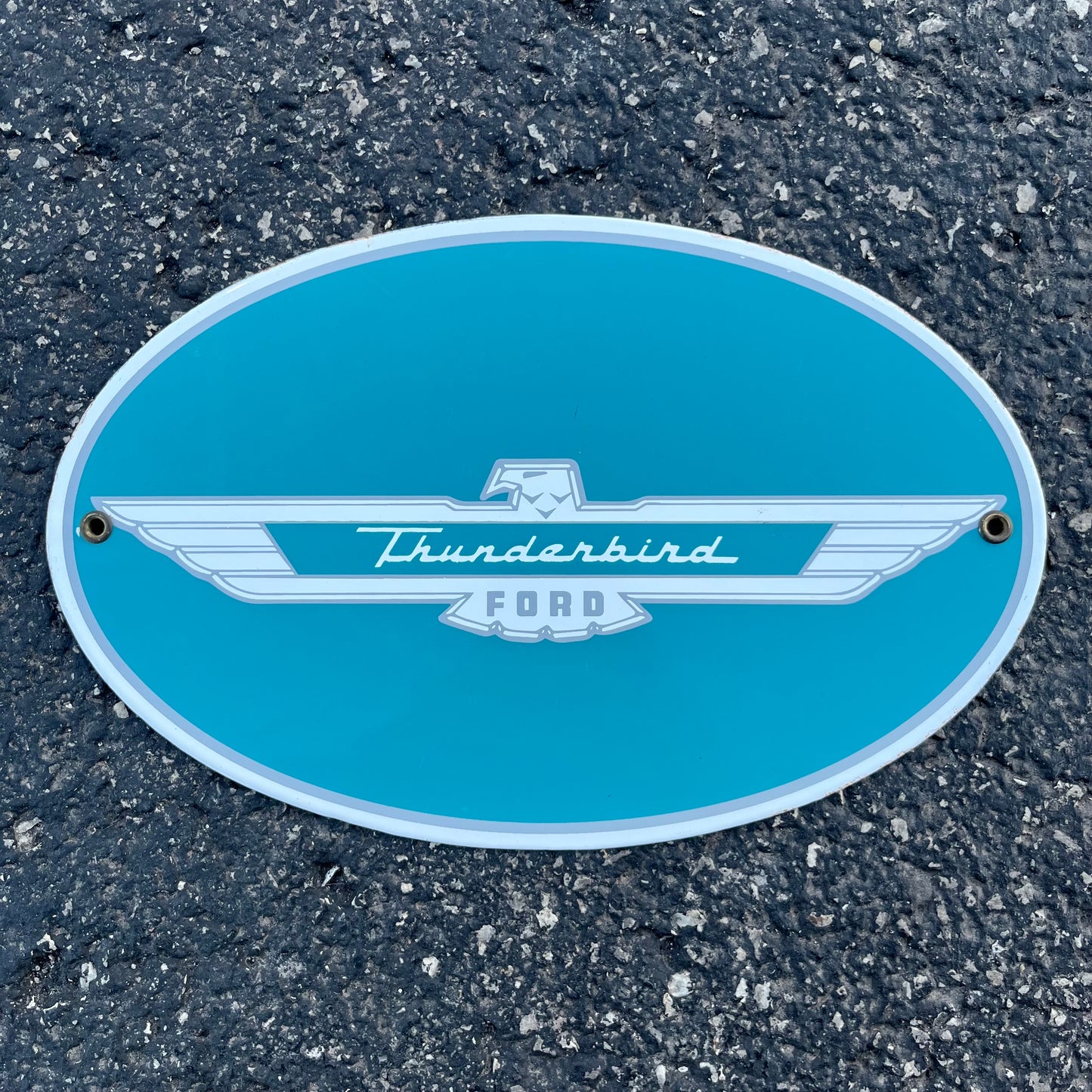 1980s Porcelain Ford Thunderbird sign.