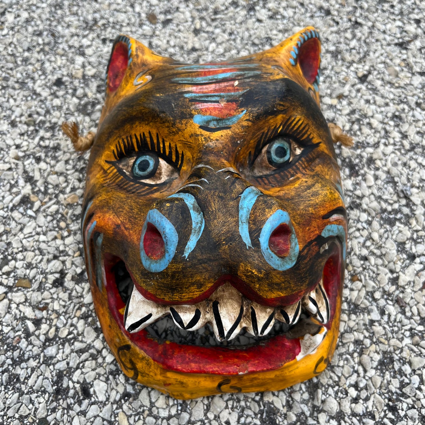 Vintage hand crafted jaguar mask.