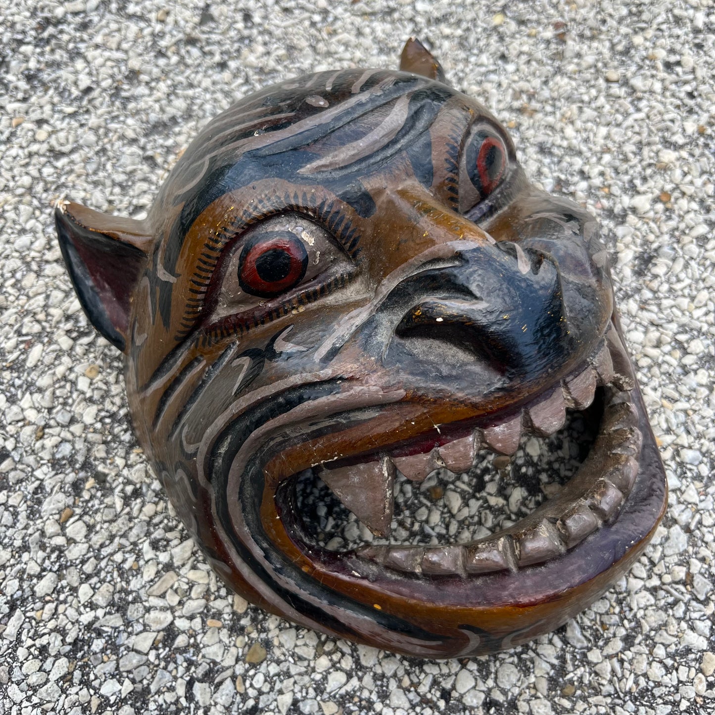 Vintage hand crafted jaguar mask.