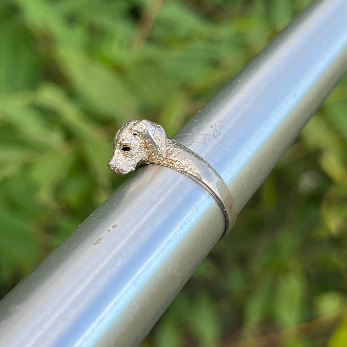 Vintage Sterling Silver pup ring. Size 10.25.