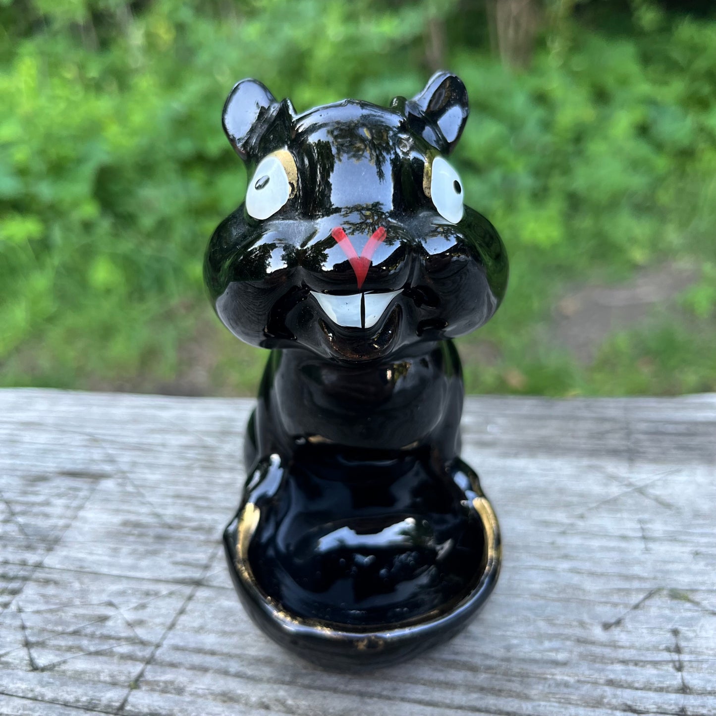1950s Redware squirrel planter.