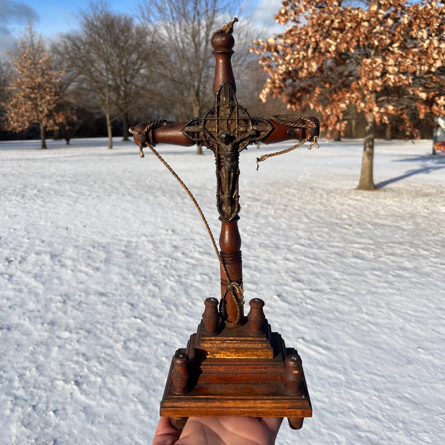 Early 1900s hand crafted crucifix.