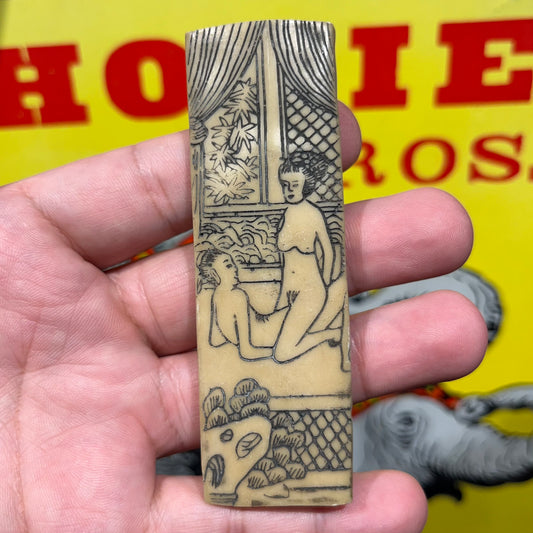1980s Double-sided resin shunga shingle.