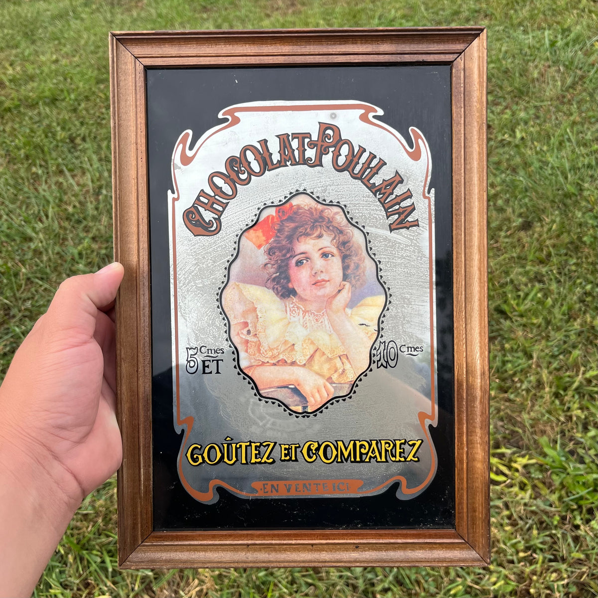 Vintage Choclat Poulain mirror.