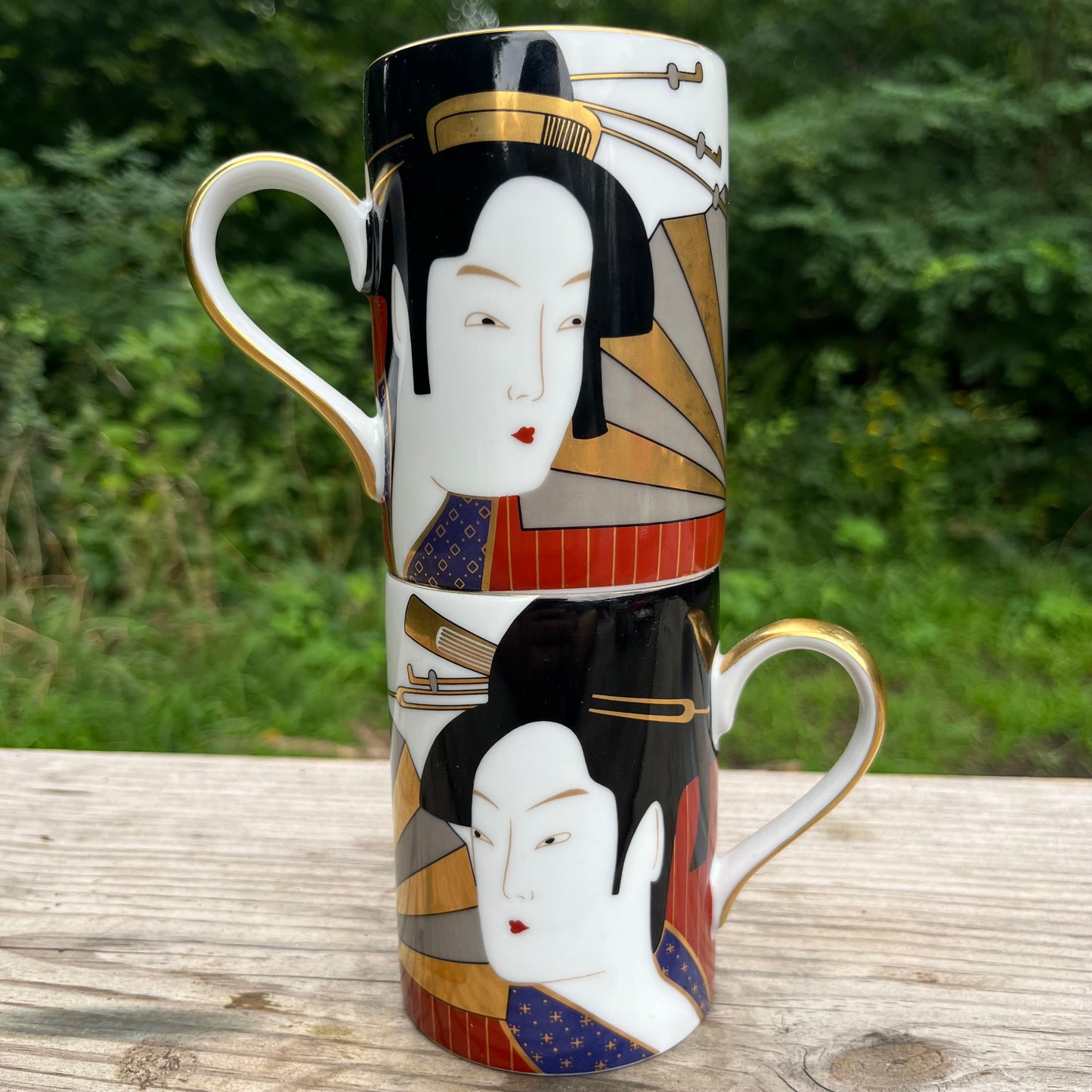 1982 Fitz & Floyd “Geisha” mug set.