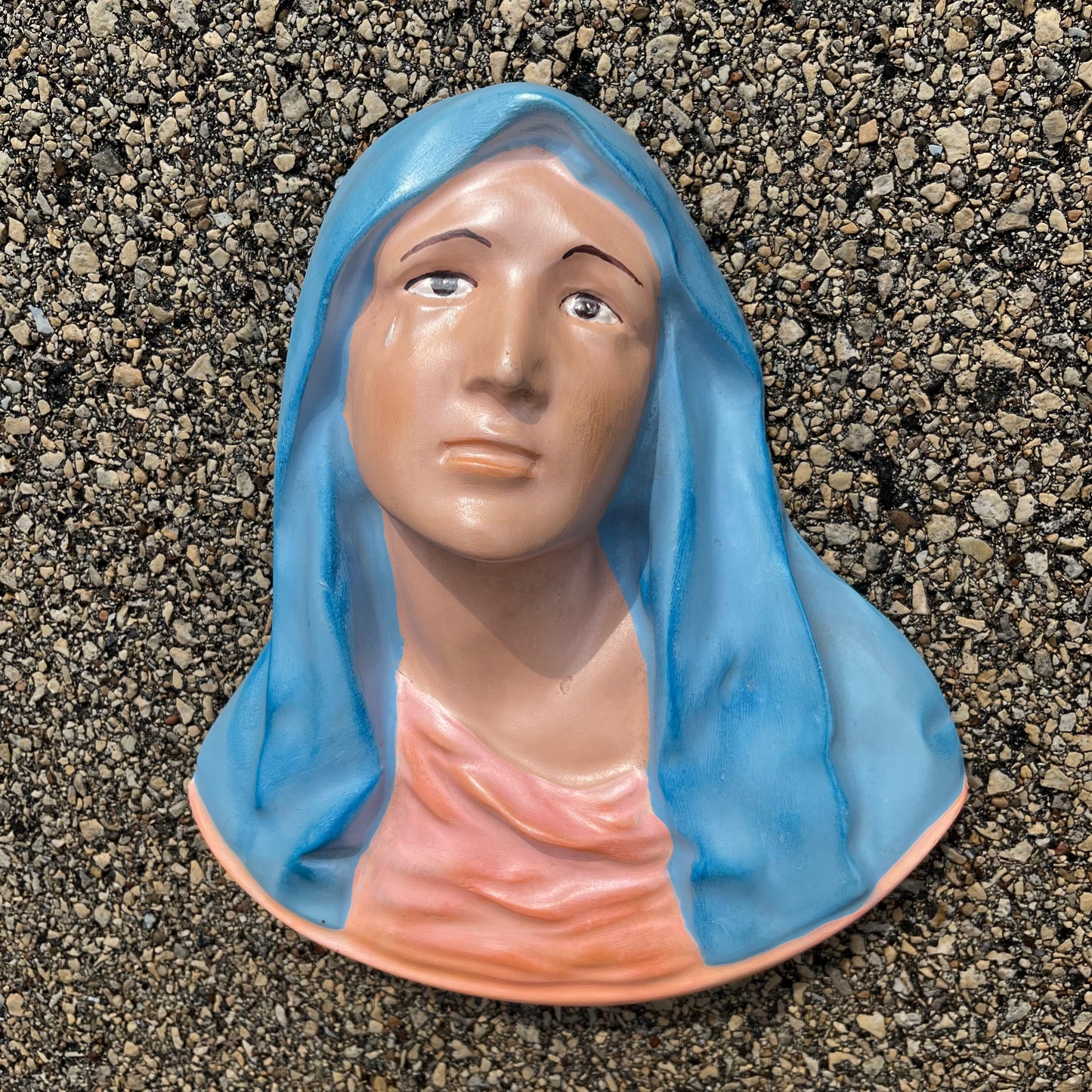 Vintage chalkware Mother Mary bust.