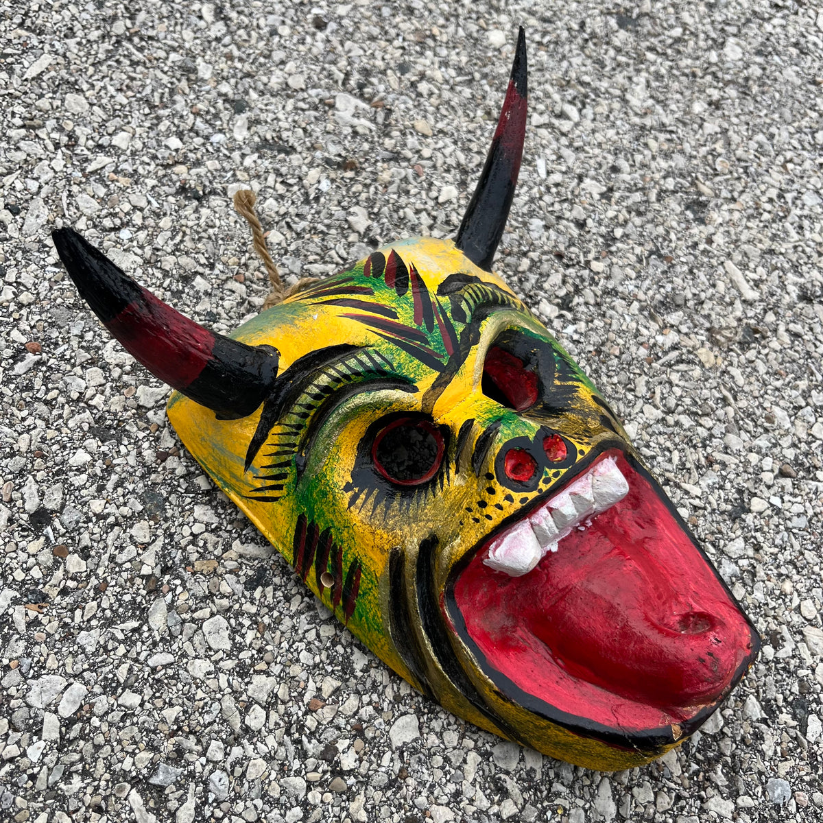 Vintage hand crafted Diablo mask.