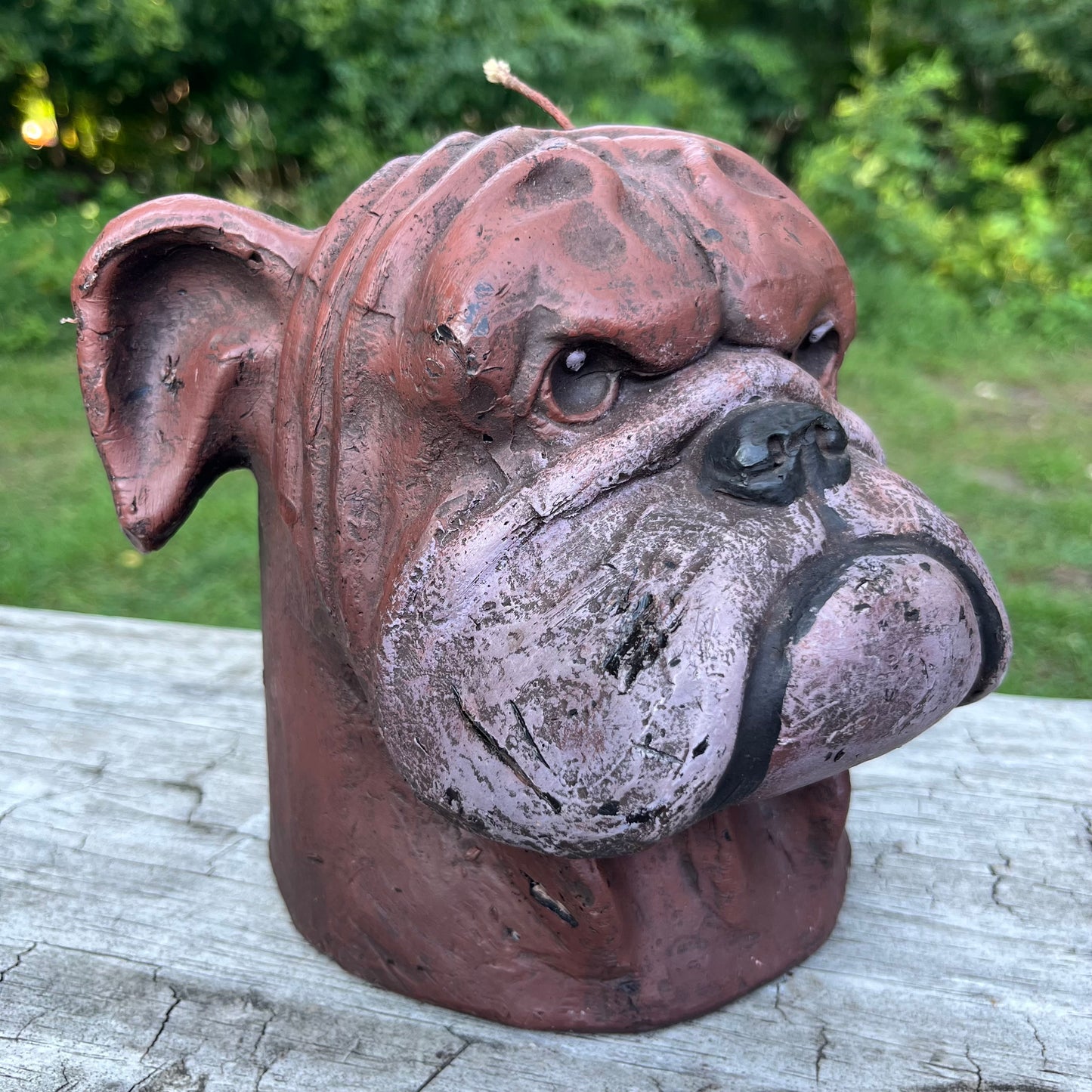 Vintage bulldog candle.