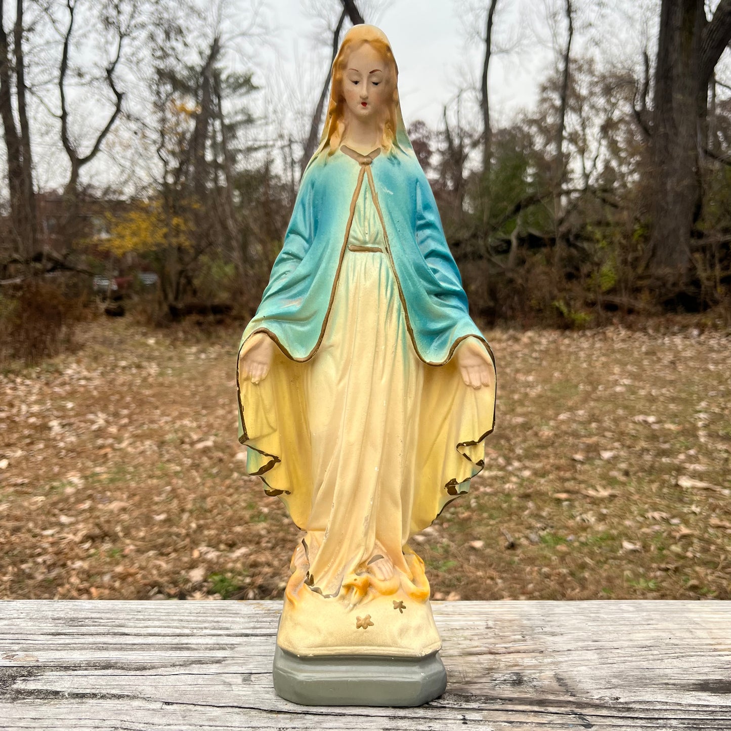 1950s Chalkware Mother Mary statue.