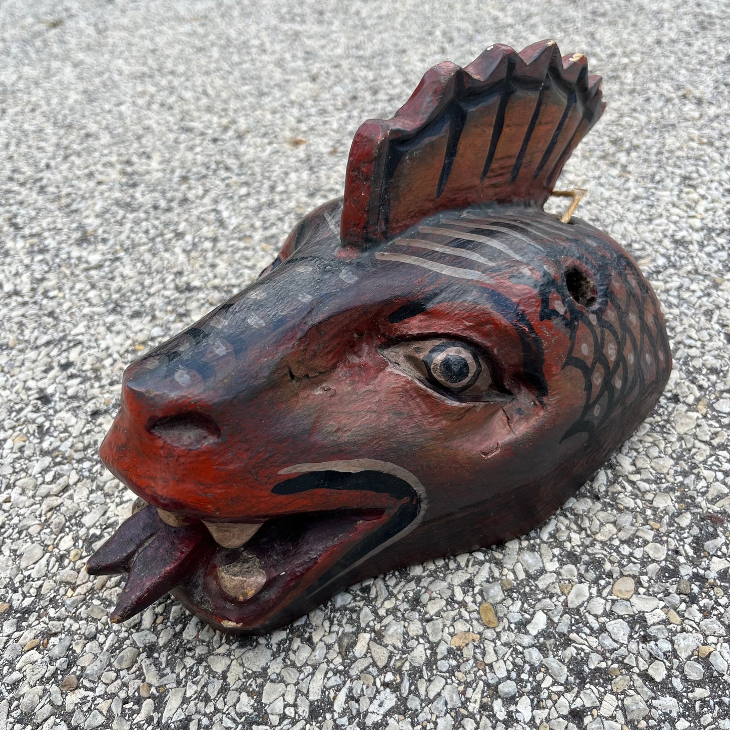 Vintage hand crafted dragon mask.