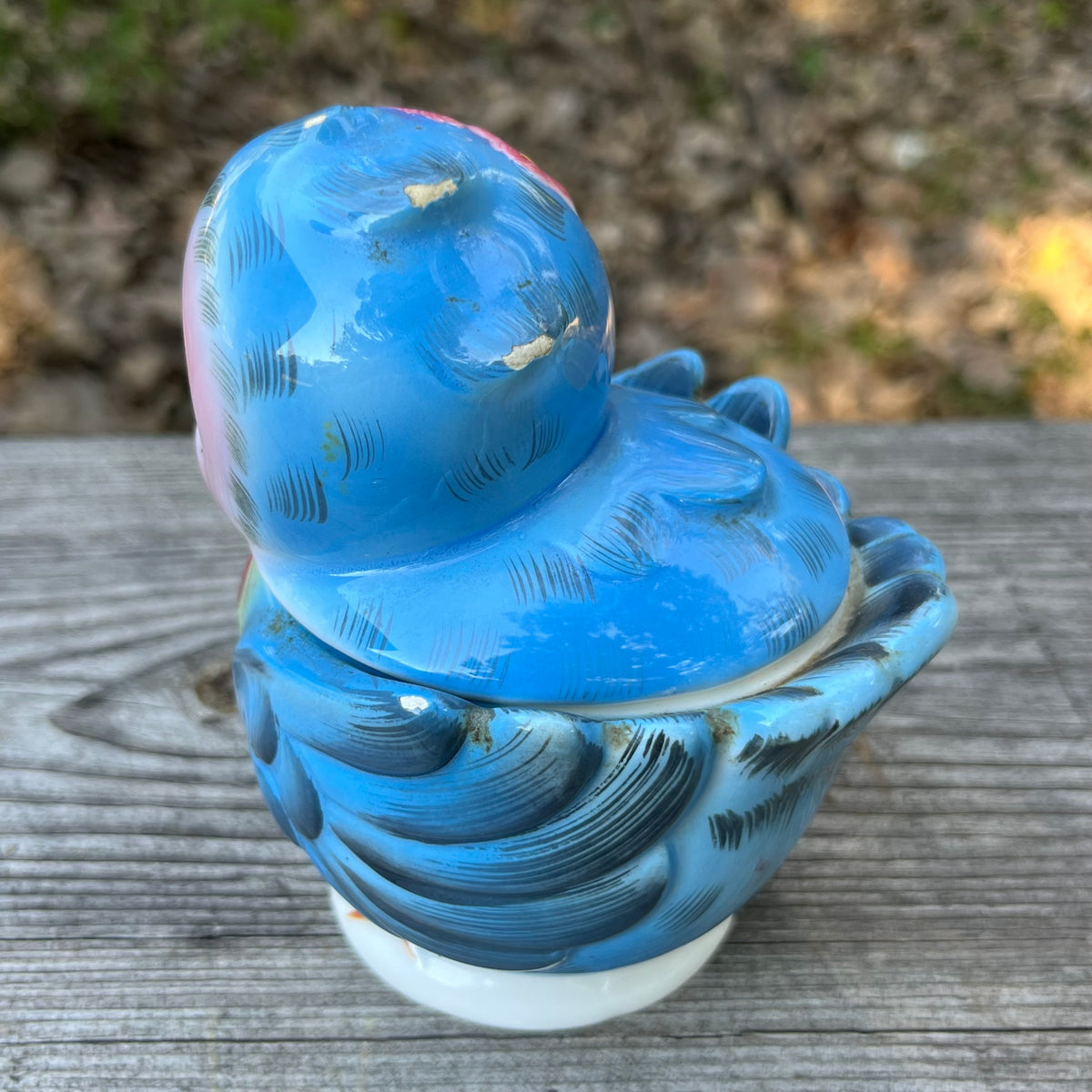 1950s Ceramic blue bird jar.