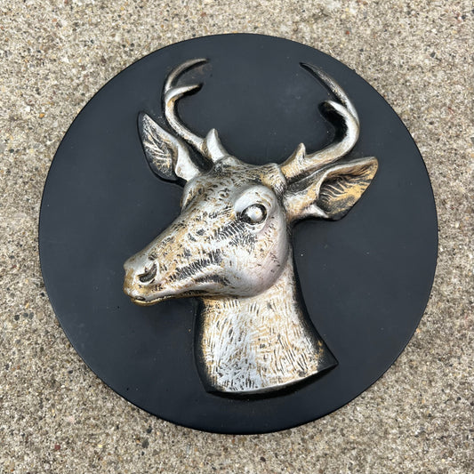 1960s Chalkware deer plaque.