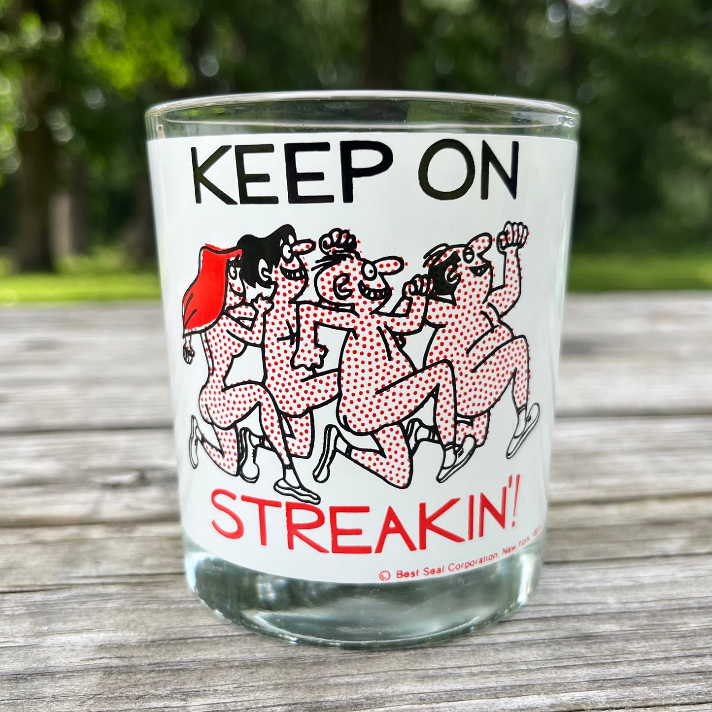 1974 Streakers glass cup.