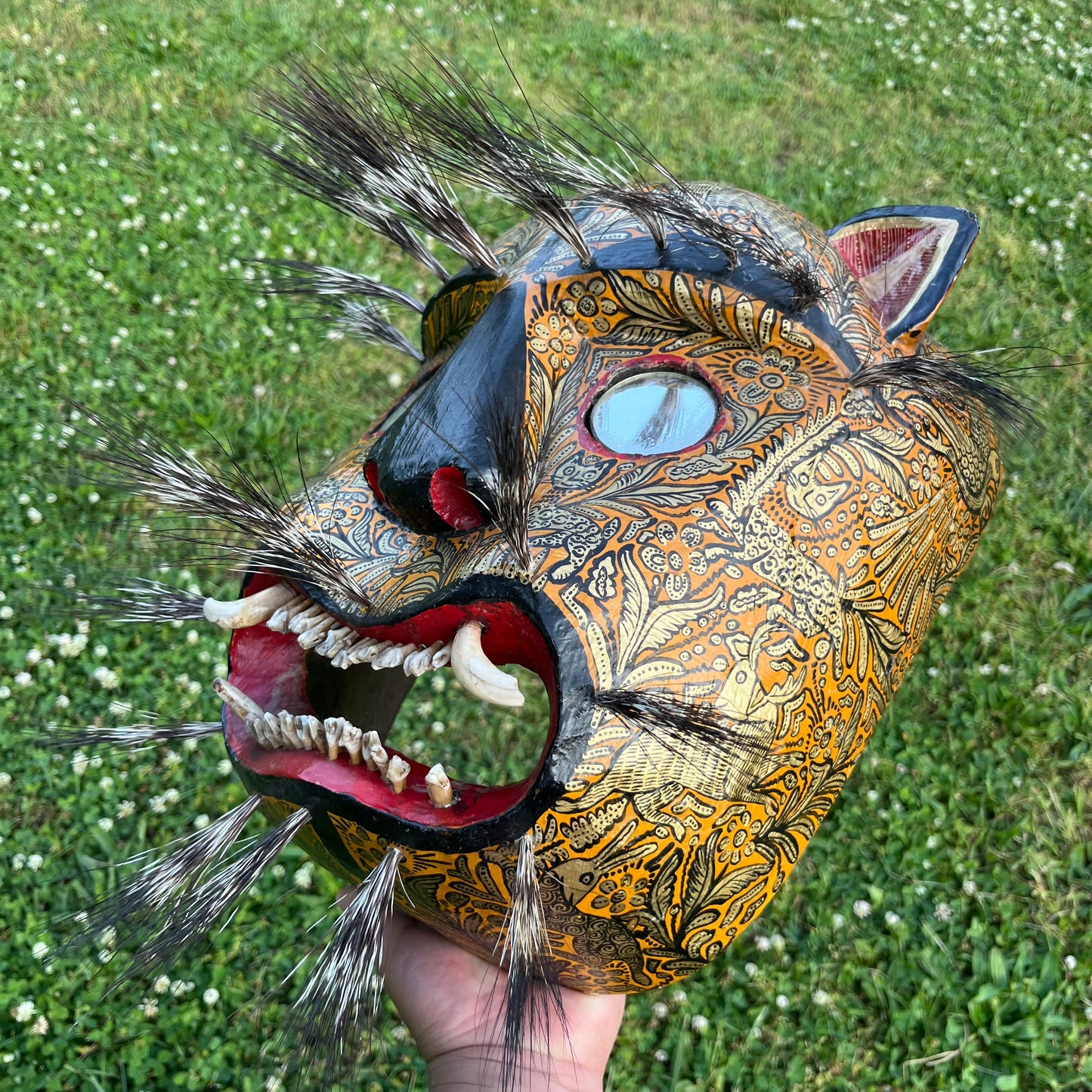 Vintage Danza Del Tigre jaguar mask.
