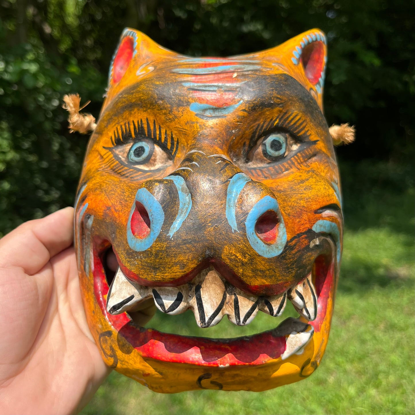 Vintage hand crafted jaguar mask.