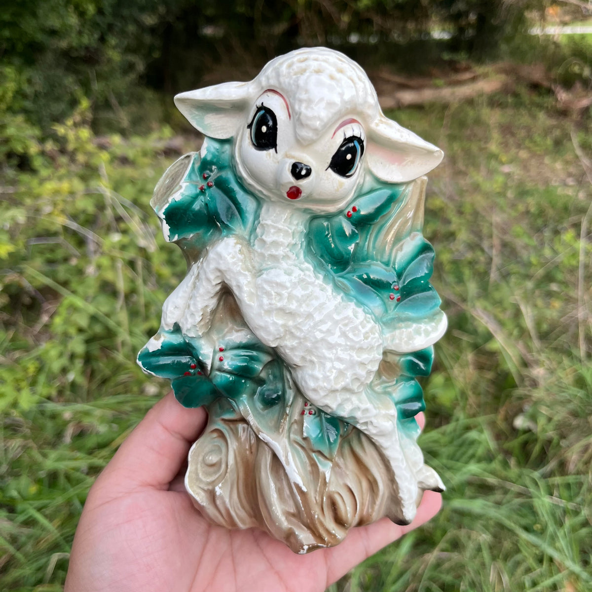 Vintage Lamb wall pocket.
