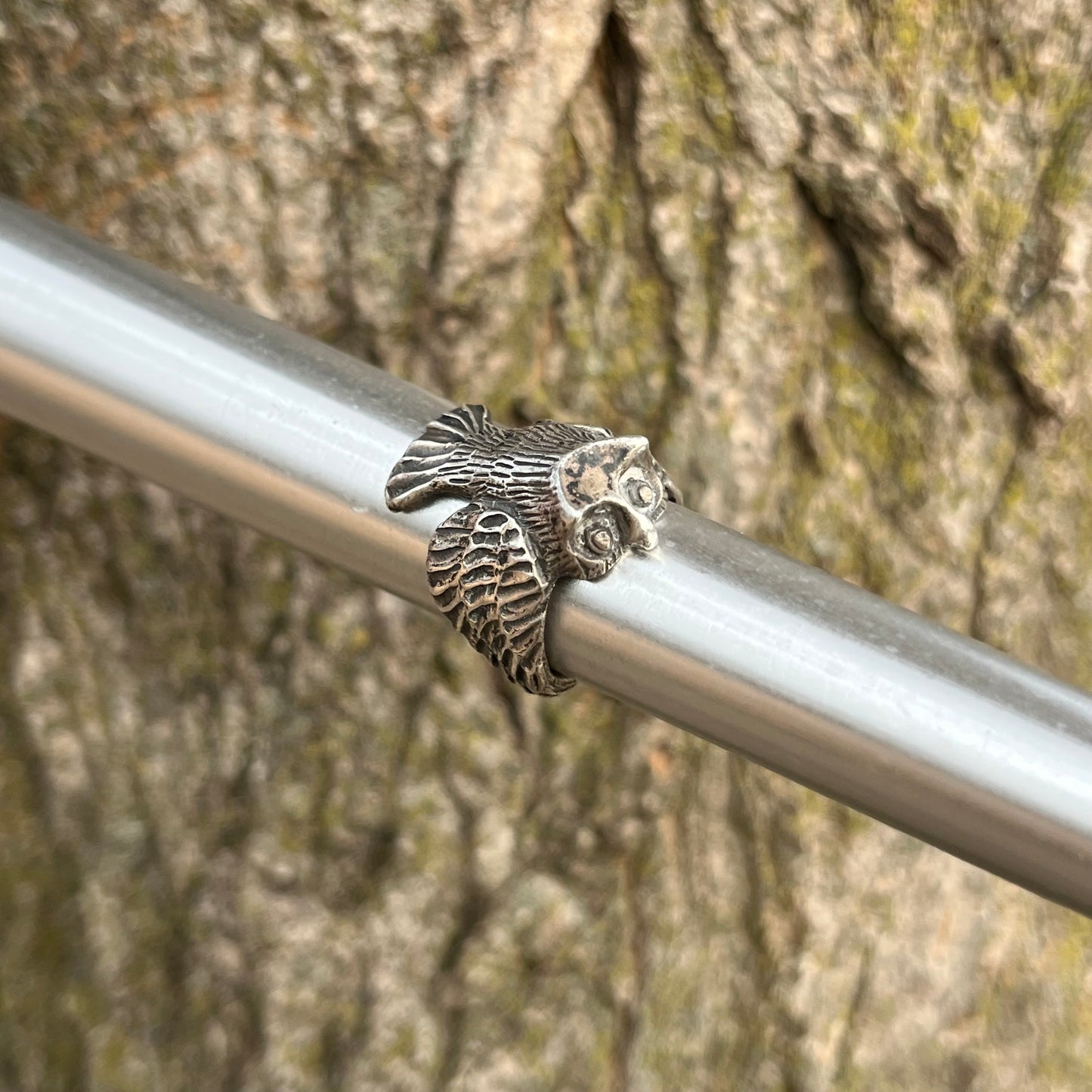 Vintage sterling silver owl ring. Size 6.5.