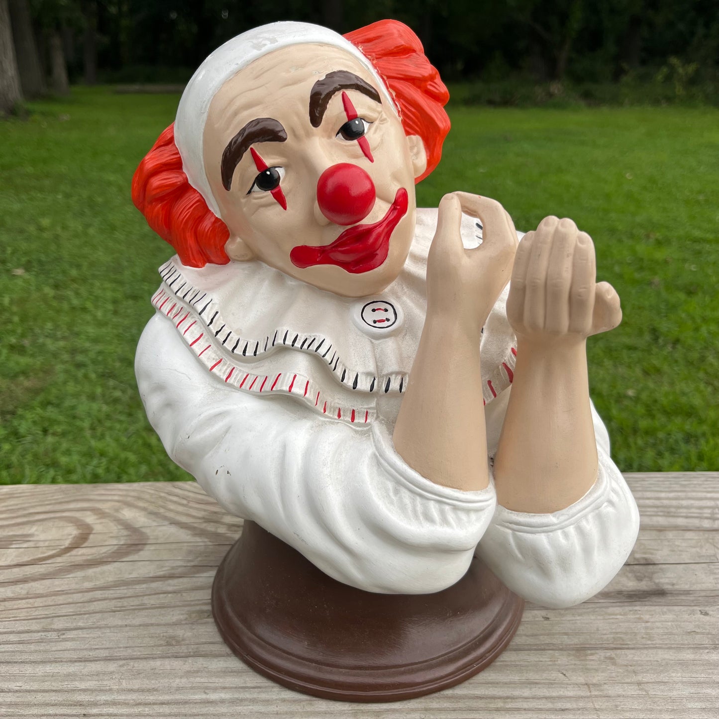 1980s Ceramic clown bust.