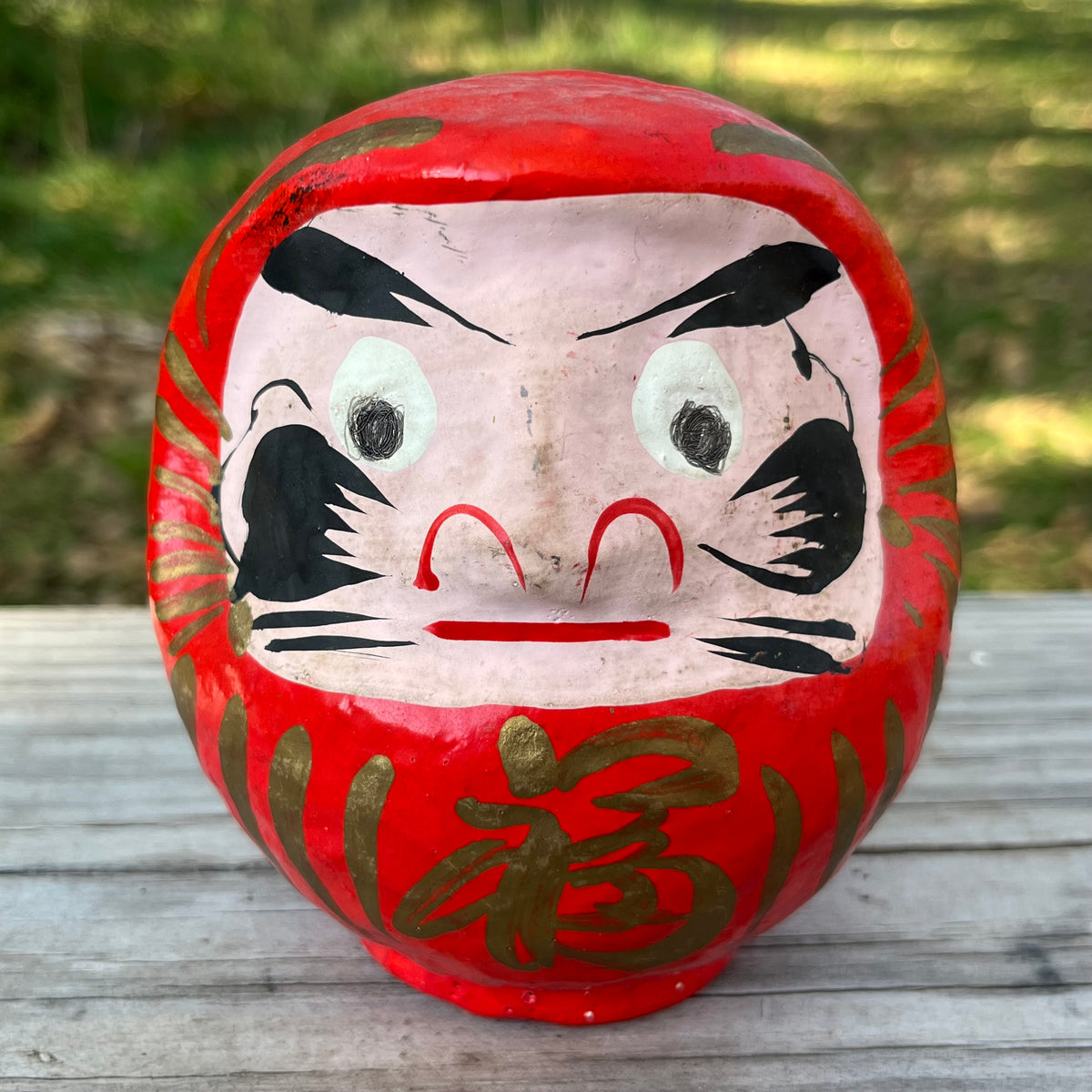 Vintage paper mache Daruma doll.
