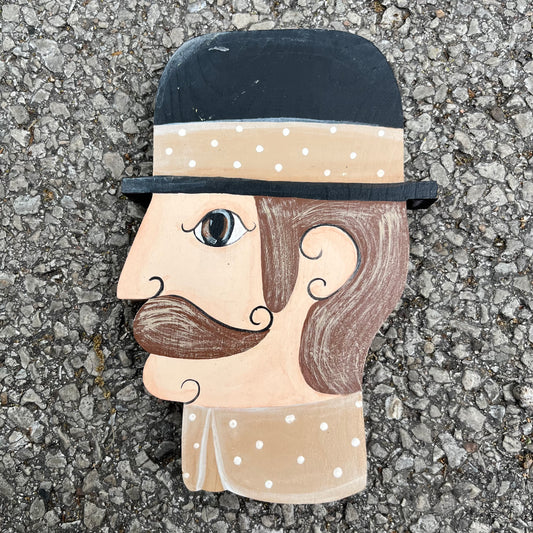 Vintage hand crafted dapper gentlemen plaque.