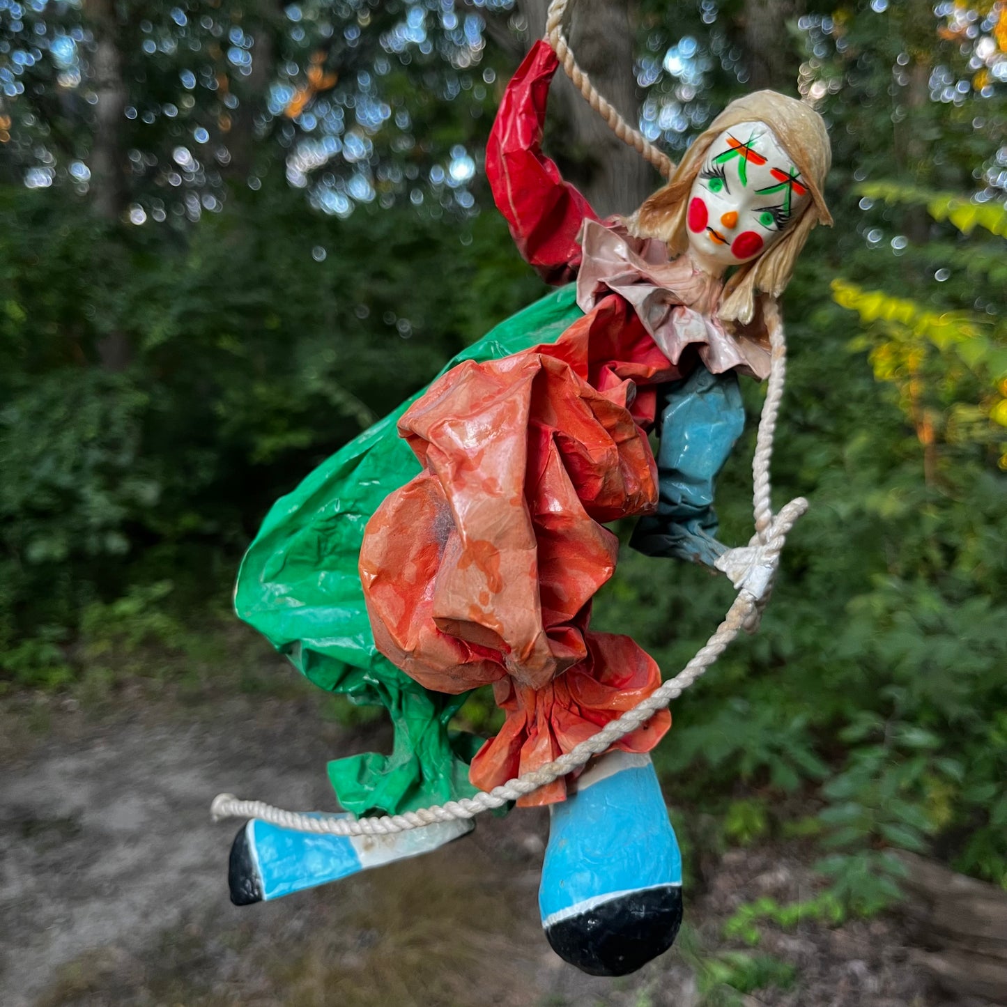 Vintage paper mache floating clown.