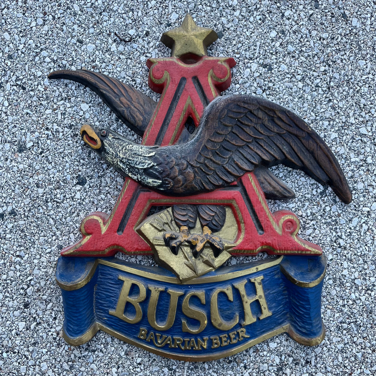 1970s Anheuser Busch Bavarian Beer plaque.