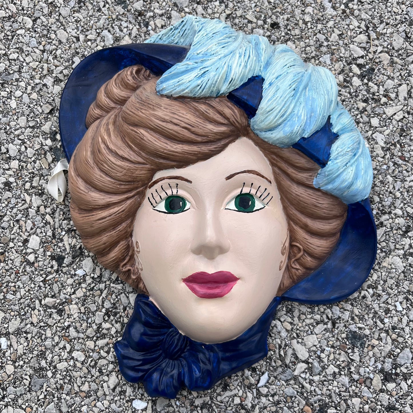 1980s Ceramic lady mask.