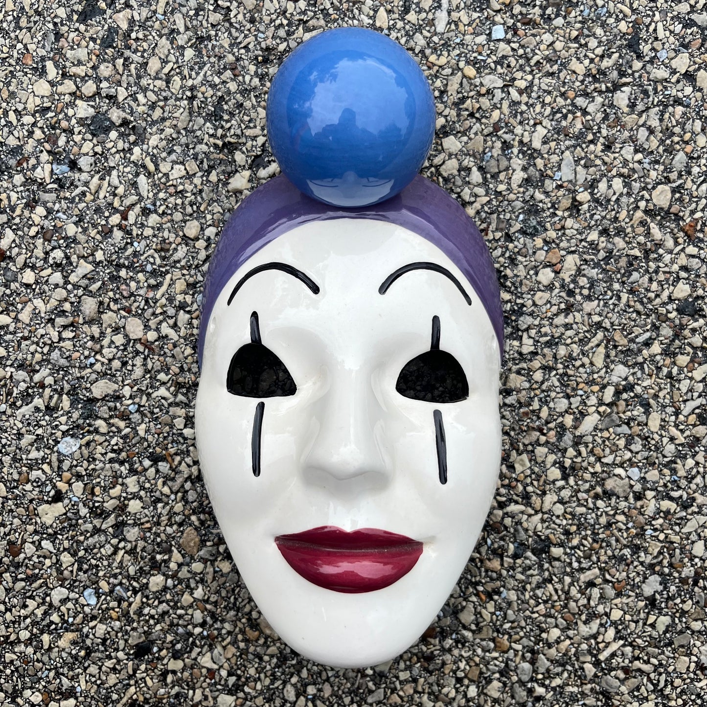 1980s Ceramic Pierrot mask.