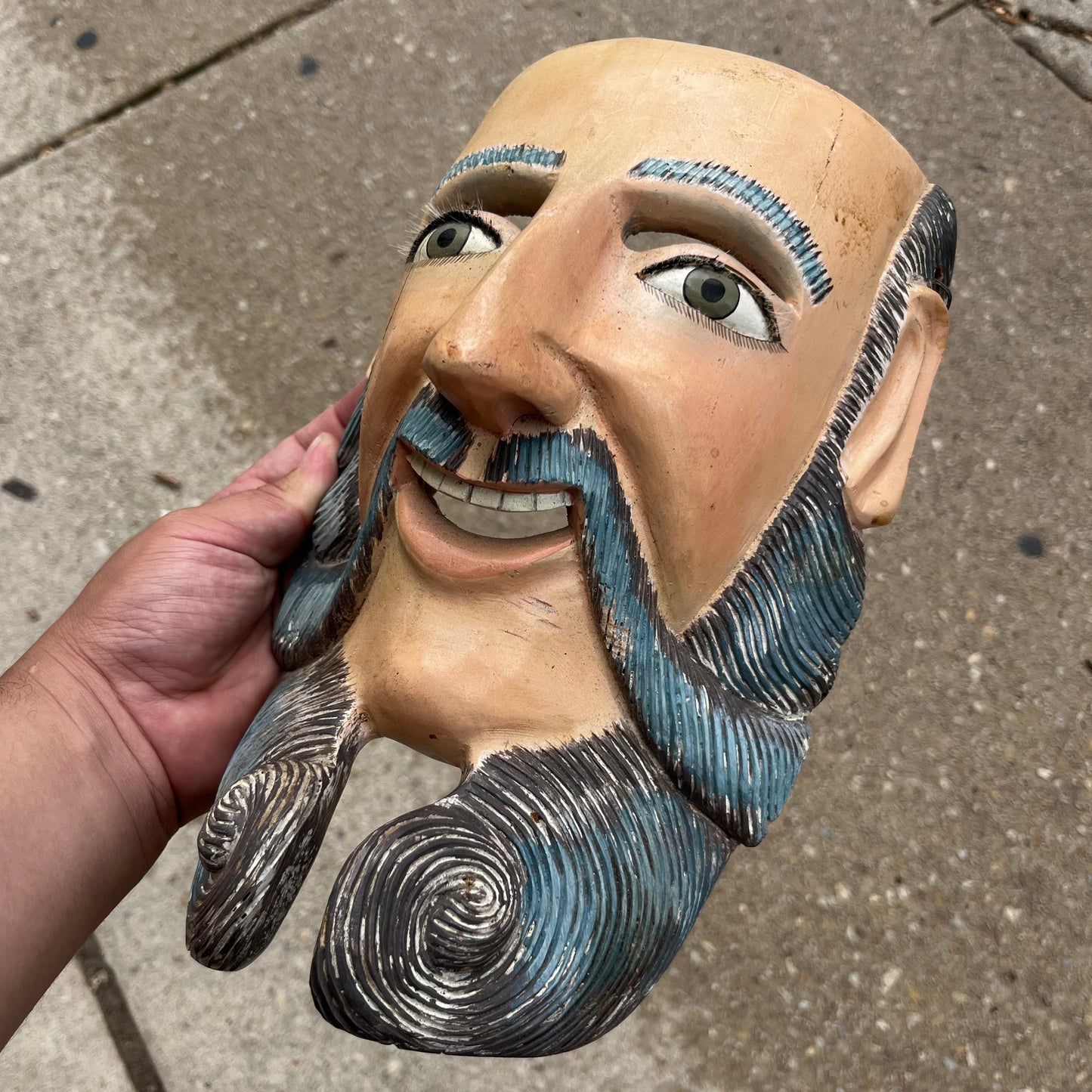 1980s ceremonial Spaniard mask.