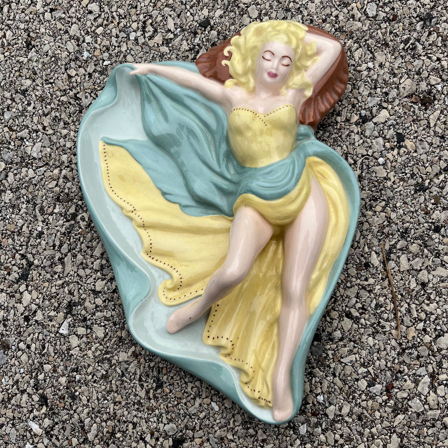 1970s Ceramic lady dish.