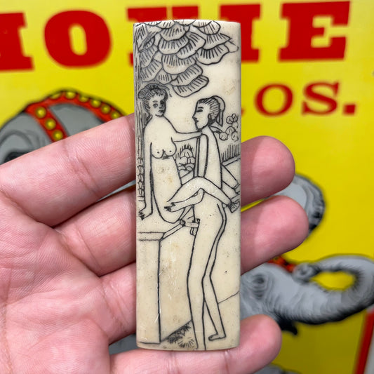 1980s Double-sided resin shunga shingle.