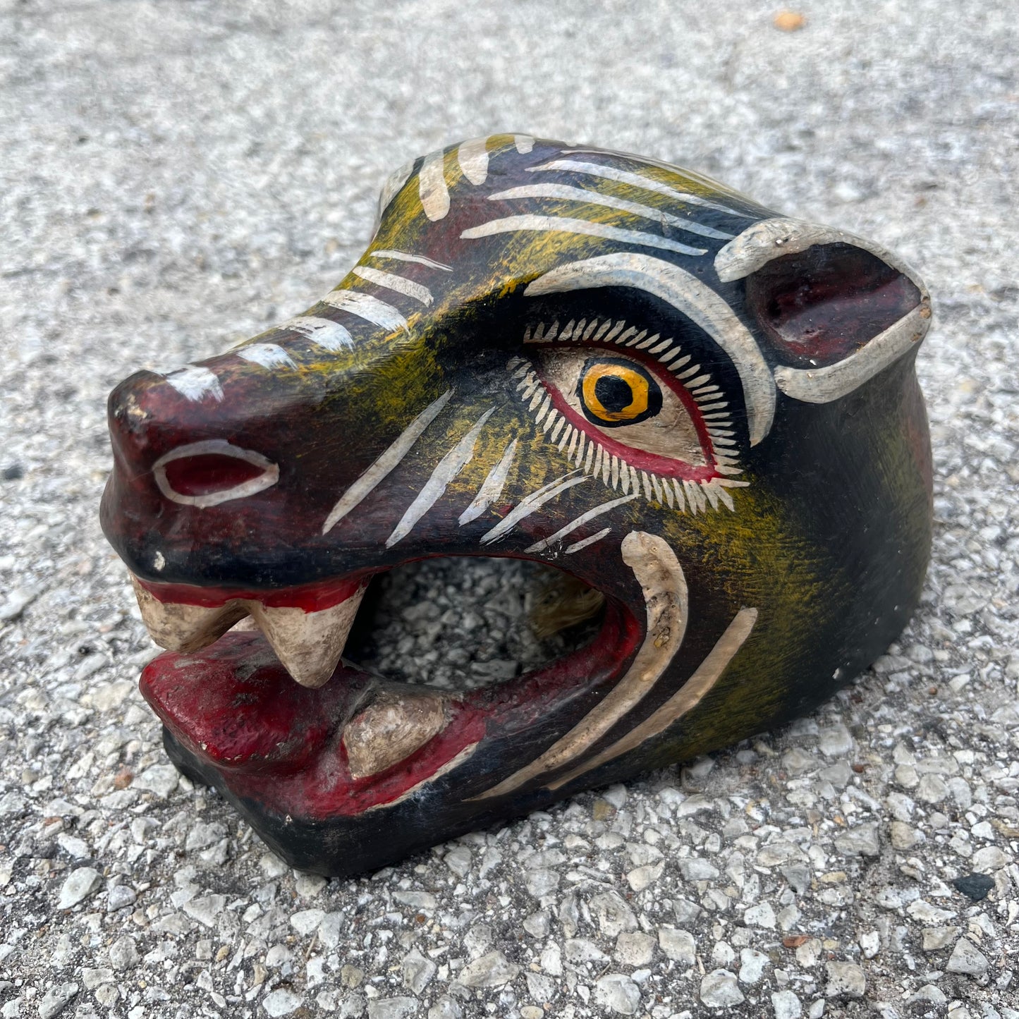 Vintage hand crafted wolf mask.