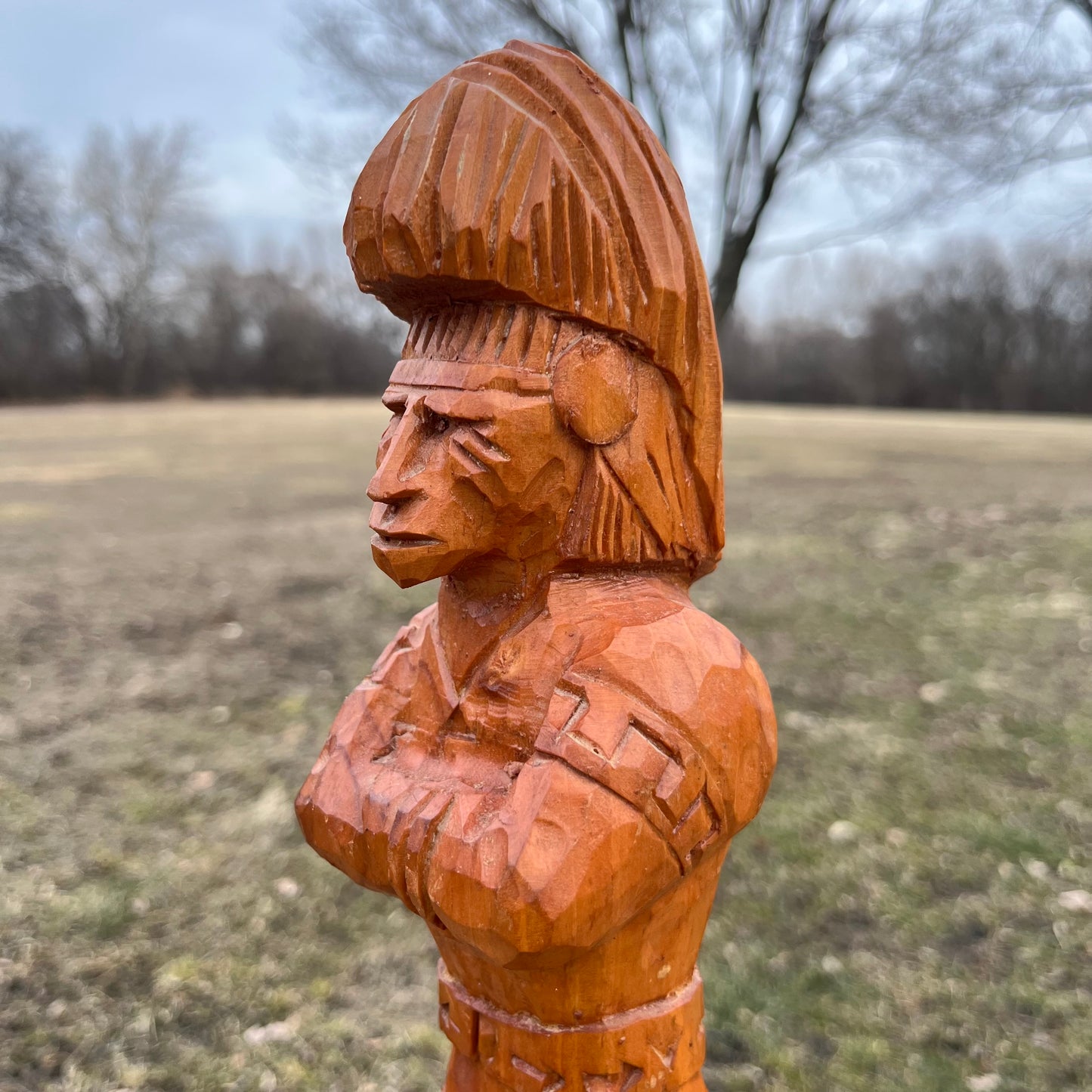 Vintage Apache wood carving.