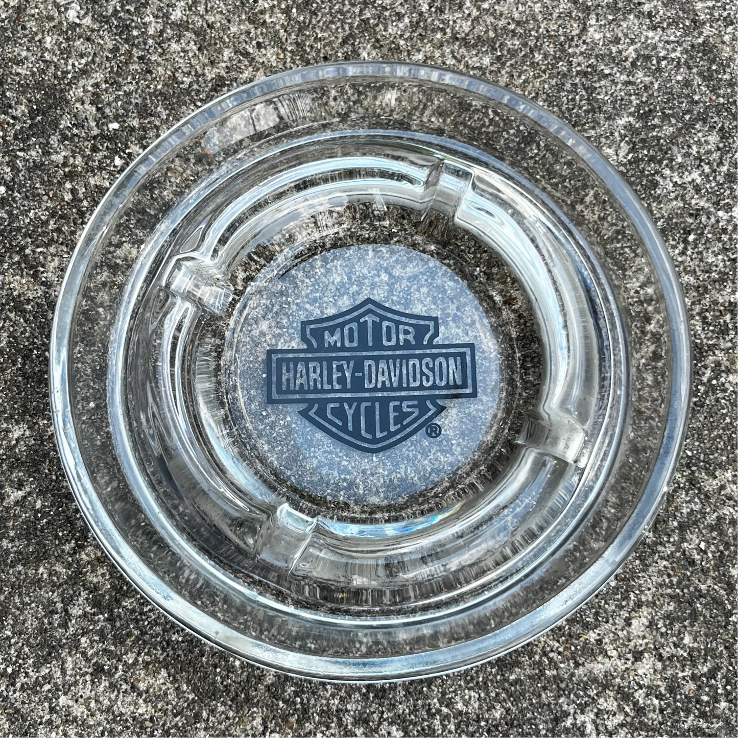 1980s Harley Davison ashtray.