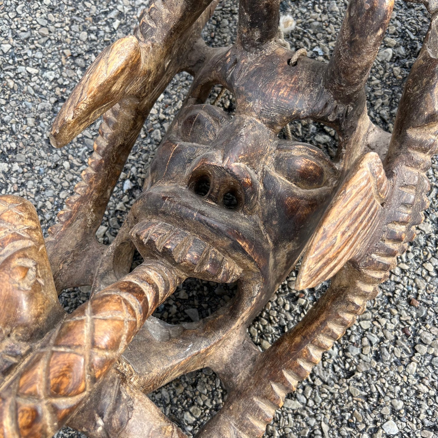 1950s Cherub devil mask from Jaleaca de Catalan.