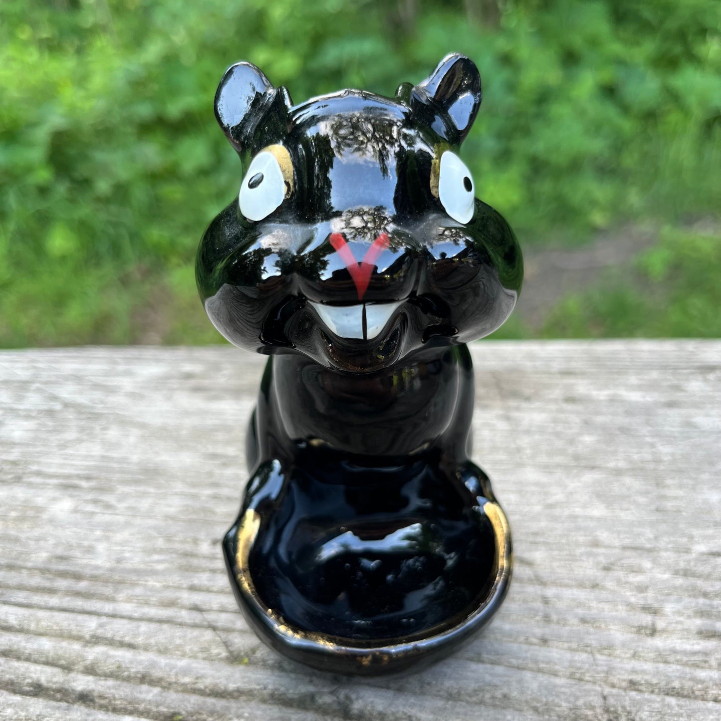 1950s Redware squirrel planter.