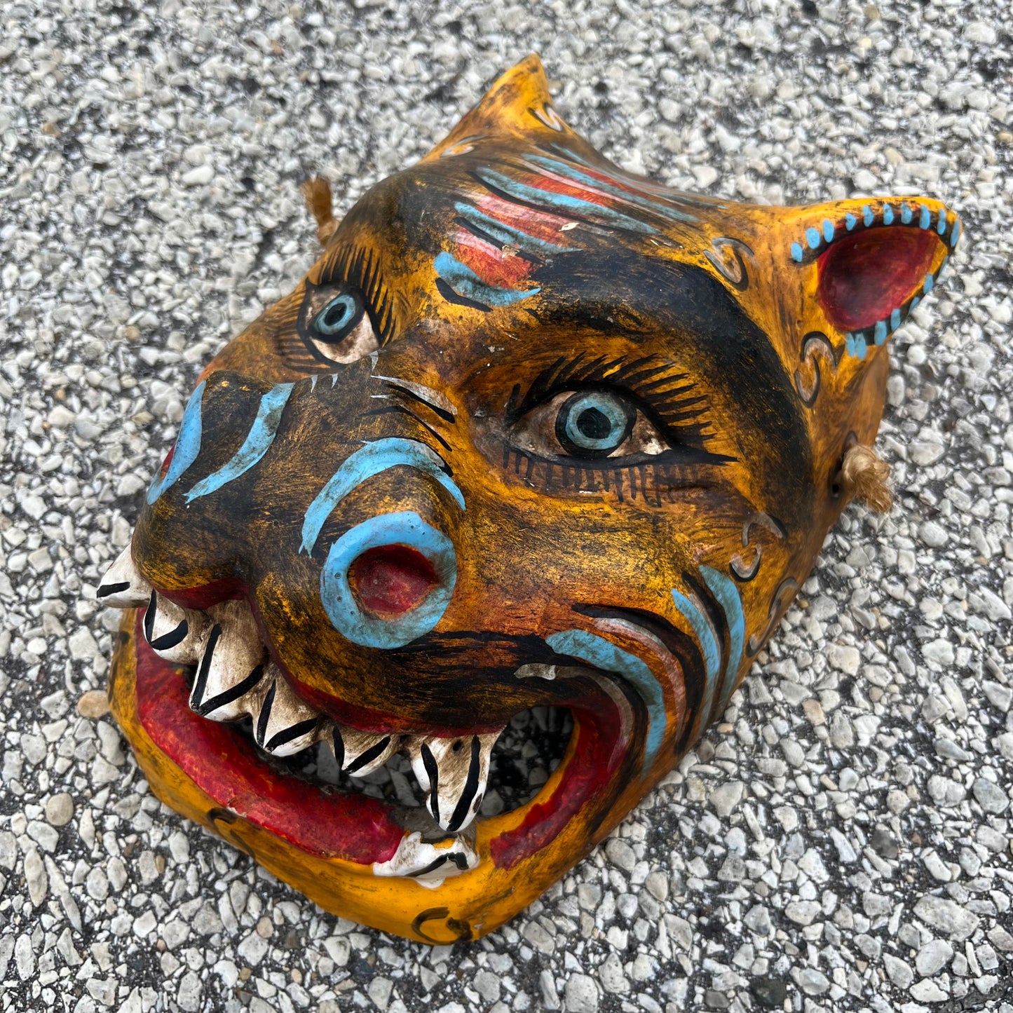 Vintage hand crafted jaguar mask.