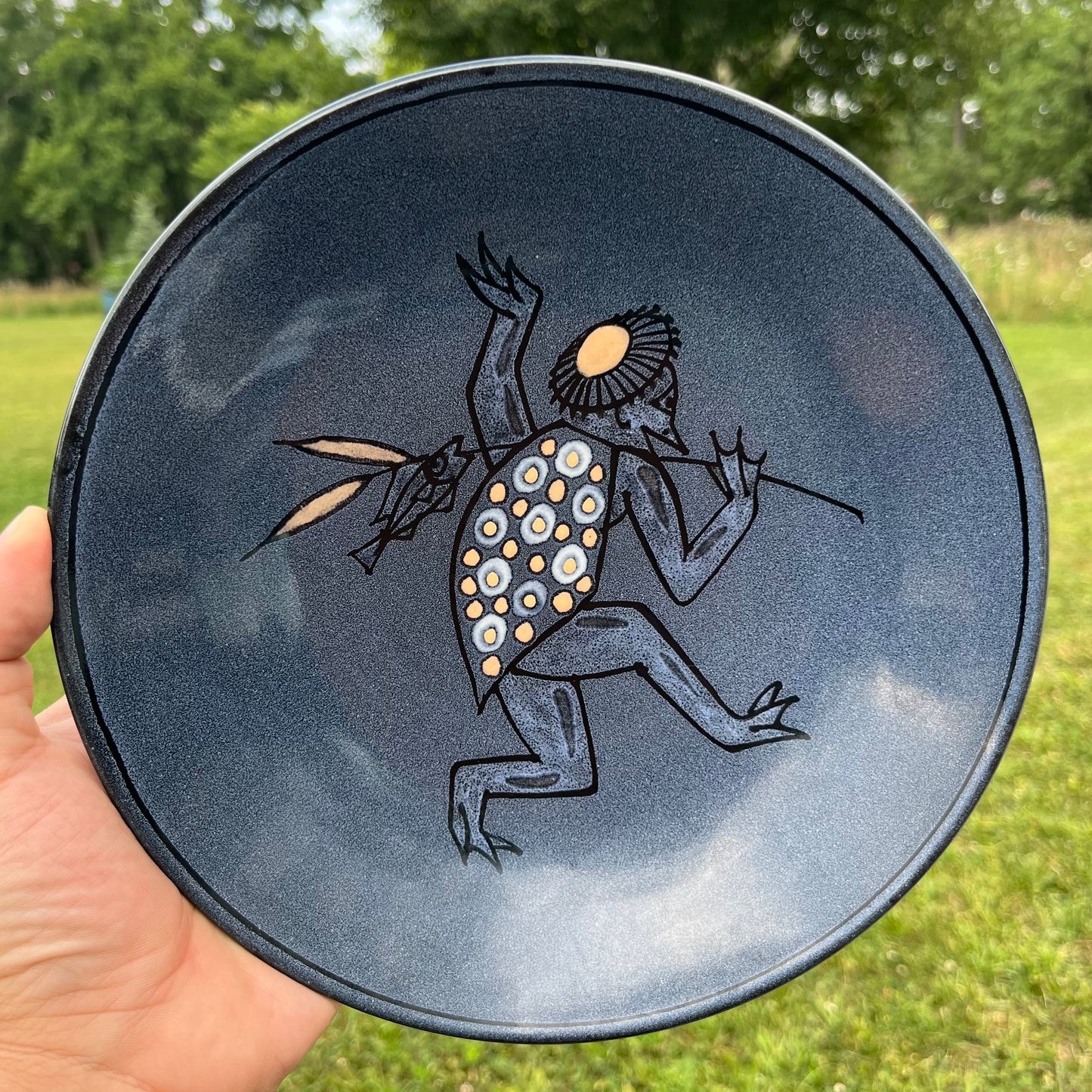 1980s Hand crafted Japanese Yokai plate.