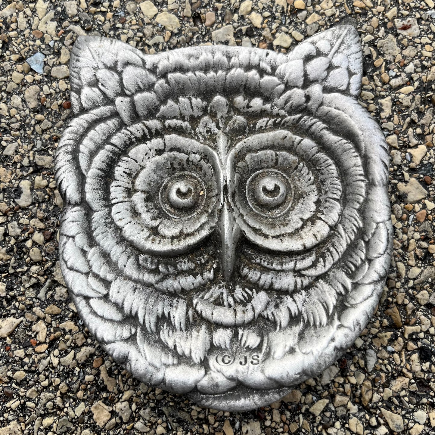 Vintage alluminum owl dish.