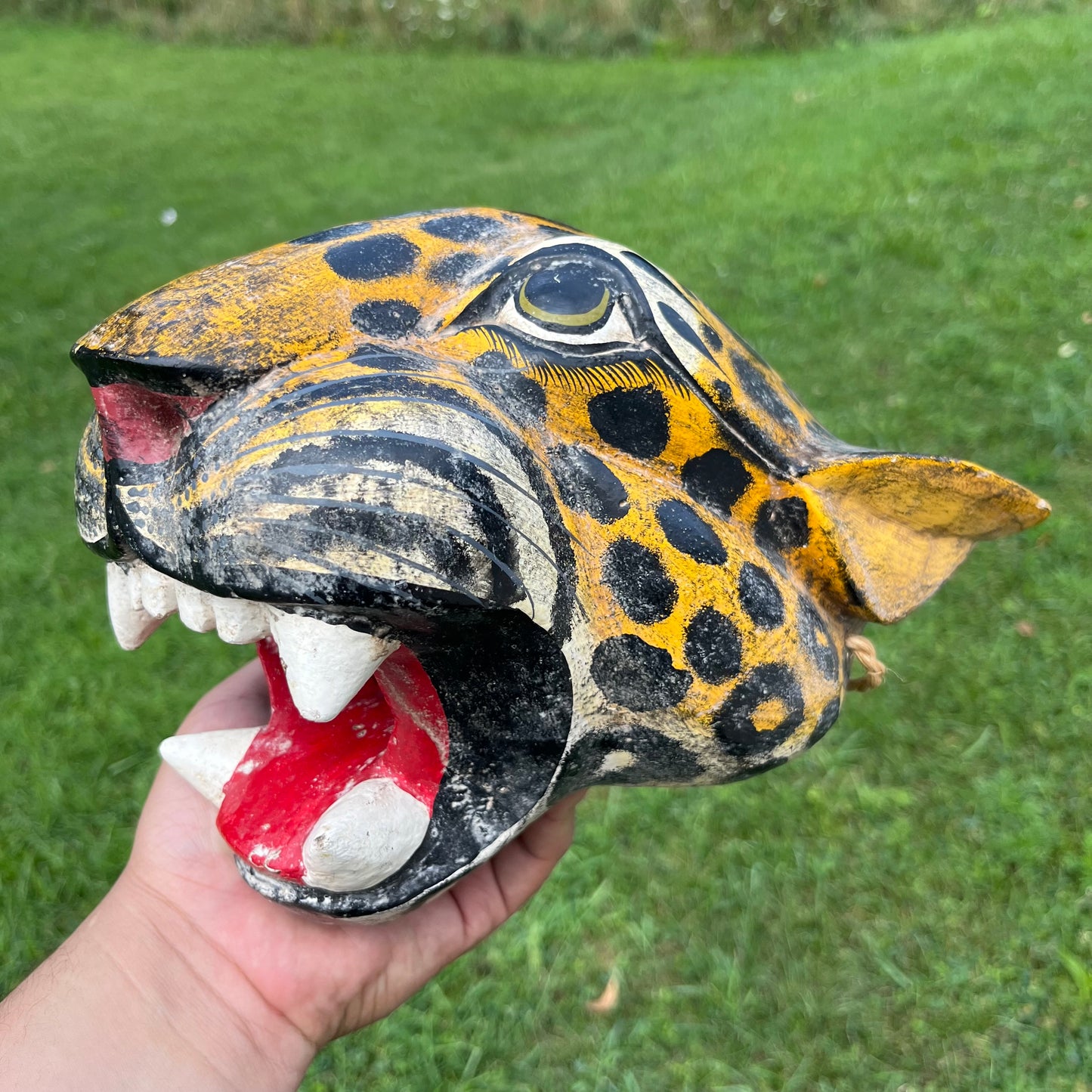 Vintage hand crafted jaguar mask.