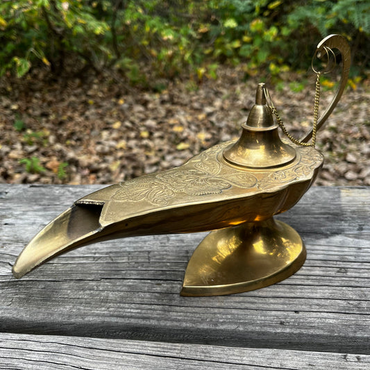 Vintage Brass “Genie” oil lamp.