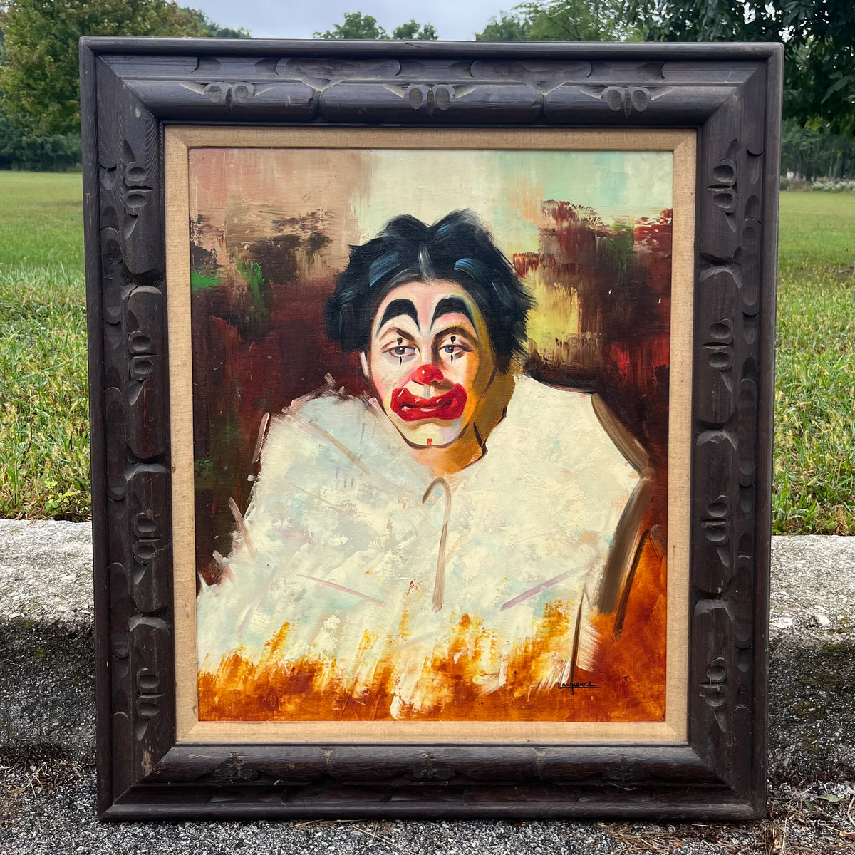 1980s Original clown painting.