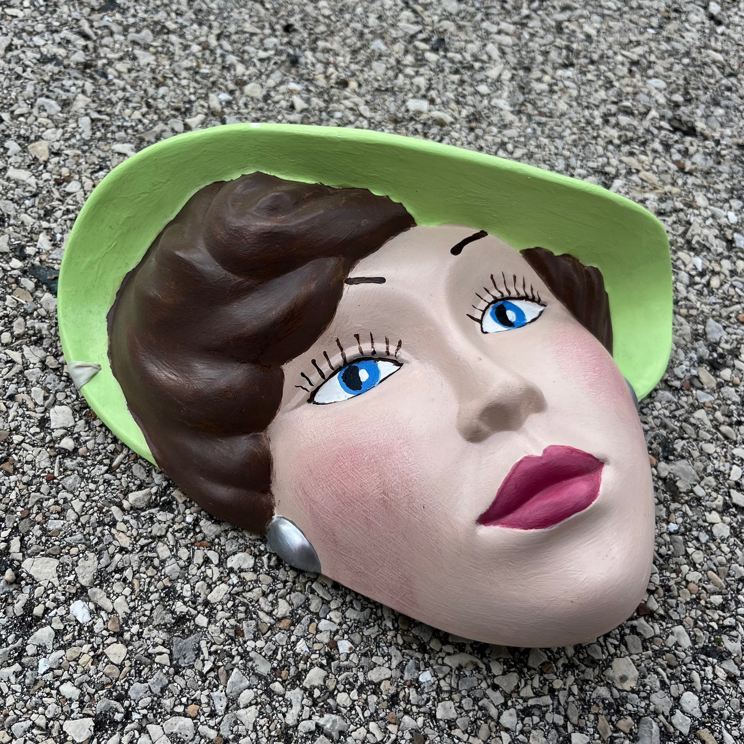 1980s Ceramic lady mask.