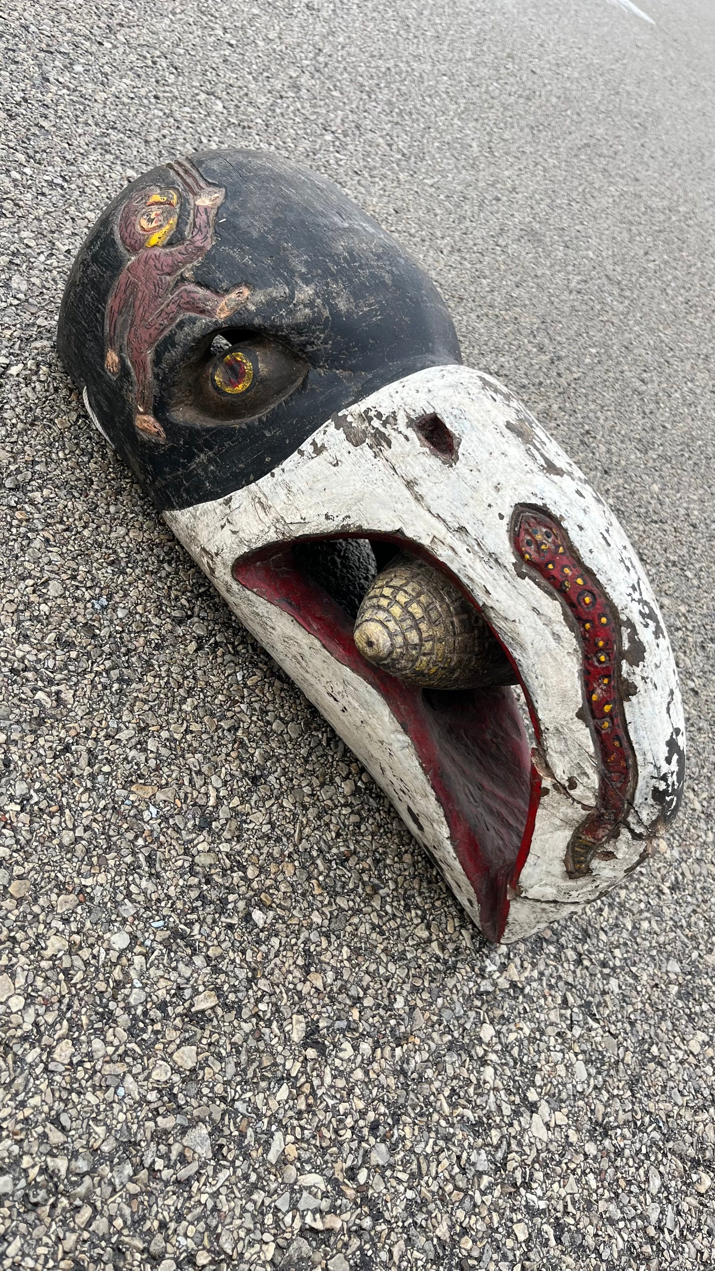 Early 1900s Wooden crow mask.